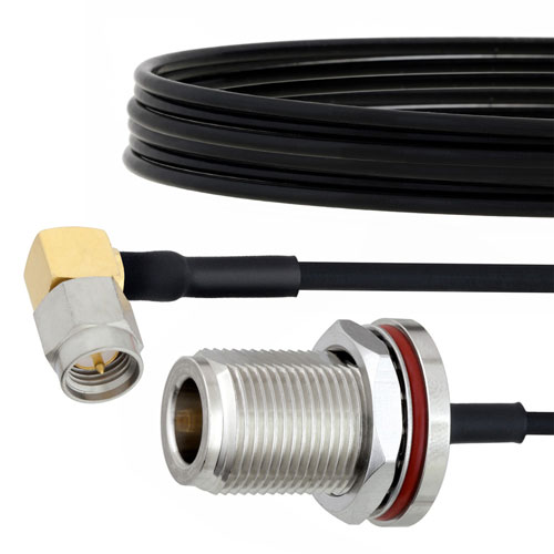 RA SMA Male to N Female Bulkhead Cable FM-SR086TBJ Coax in 24 Inch FMCA2134-24