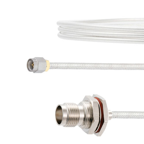 SMA Male to TNC Female Bulkhead Cable FM-SR141TB Coax in 48 Inch with LF Solder FMCA2139-48