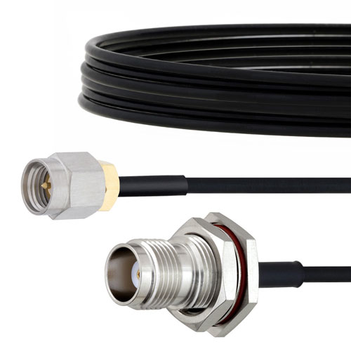 SMA Male to TNC Female Bulkhead Cable FM-SR086TBJ Coax in 60 Inch with LF Solder FMCA2141-60