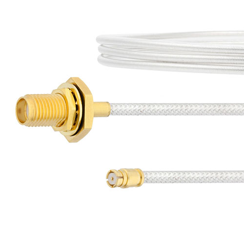 SMA Female Bulkhead to SMP Female Cable FM-SR086TB Coax in 12 Inch FMCA2148-12