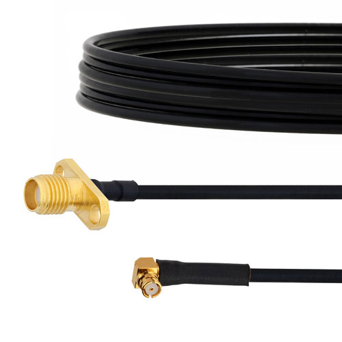 SMA Female 2 Hole Flange to RA SMP Female Cable FM-SR086TBJ Coax in 48 Inch FMCA2149-48