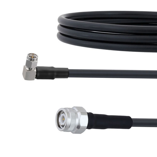 Low Loss TNC Male to RA SMA Male Cable LMR-240 Coax in 120 Inch with Times Microwave Connectors FMCA2162-120