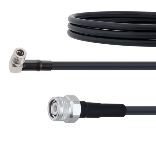 Low Loss TNC Male to RA QMA Male Cable LMR-240 Coax in 24 Inch with Times Microwave Connectors FMCA2165-24