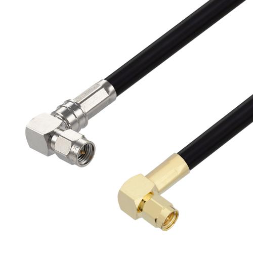 RA SMA Male to RA SMA Male Cable TCOM-240-FR Coax in 9 Inch FMCA21890-9