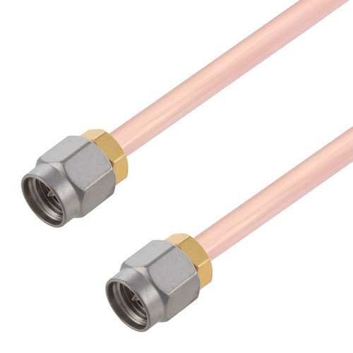 SMA Male to SMA Male Cable RG402 Type .141 Coax in 12 Inch FMCA2205-12