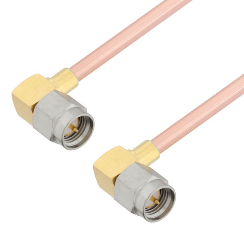 RA SMA Male to RA SMA Male Cable RG402 Type .141 Coax in 150 CM FMCA2209-150CM