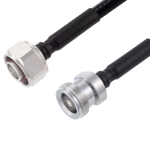 Low PIM 4.1/9.5 Mini DIN Male to 4.1/9.5 Mini DIN Female Cable 1/4 inch Superflexible Coax in 60 Inch FMCA2232-60