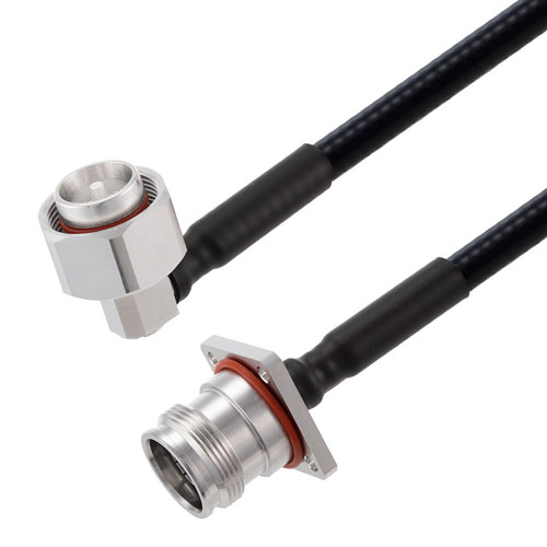 Low PIM RA 4.3-10 Male to 4.3-10 Female 4 Hole Flange Cable 1/4 inch Superflexible Coax FMCA2245