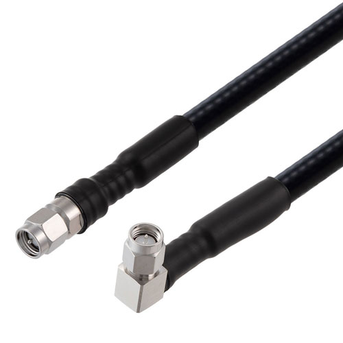 Low PIM SMA Male to RA SMA Male Cable 1/4 inch Superflexible Coax in 60 Inch FMCA2275-60