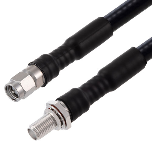 Low PIM SMA Male to SMA Female Bulkhead Cable 1/4 inch Superflexible Coax FMCA2277