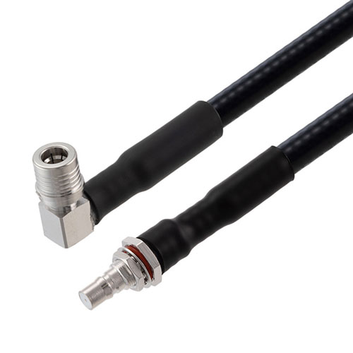 Low PIM Snap-On RA QMA Male to QMA Female Bulkhead Cable 1/4 inch Superflexible Coax FMCA2287