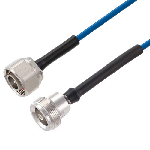 Low PIM 4.1/9.5 Mini DIN Male to 4.1/9.5 Mini DIN Female Cable TFT-402 Coax in 12 Inch Using Times Microwave Components FMCA2301-12