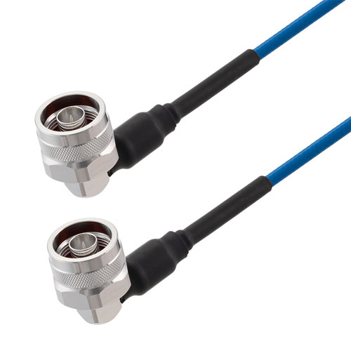 N Male Right Angle to N Male Right Angle Low PIM Cable Using TFT-402 Coax Using Times Microwave Components FMCA2318