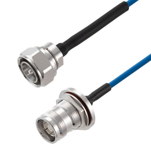 4.3-10 Male to 4.3-10 Female Bulkhead Low PIM Cable Using TFT-5G-402 Coax Using Times Microwave Components FMCA2337