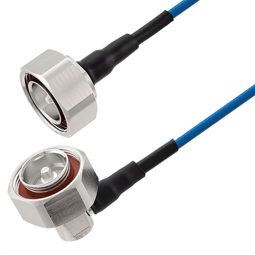 7/16 DIN Male to 7/16 DIN Male Right Angle Low PIM Cable 150 CM Length Using TFT-5G-402 Coax Using Times Microwave Components FMCA2342-150CM