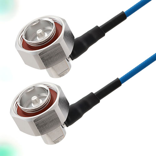 7/16 DIN Male Right Angle to 7/16 DIN Male Right Angle Low PIM Cable 36 Inch Length Using TFT-5G-402 Coax Using Times Microwave Components FMCA2345-36