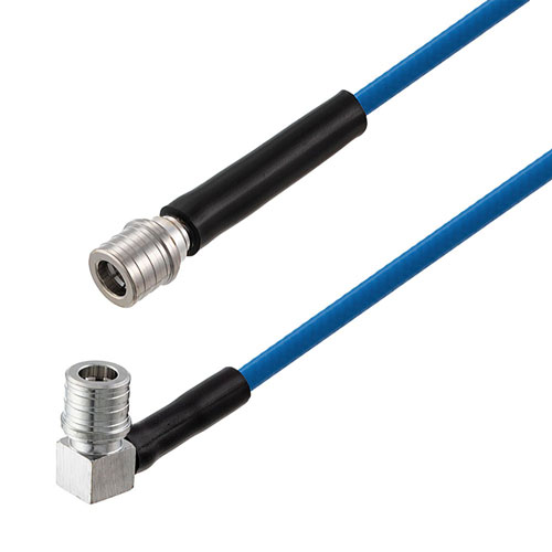 QMA Male to QMA Male Right Angle Low PIM Cable 150 CM Length Using TFT-5G-402 Coax Using Times Microwave Components FMCA2356-150CM