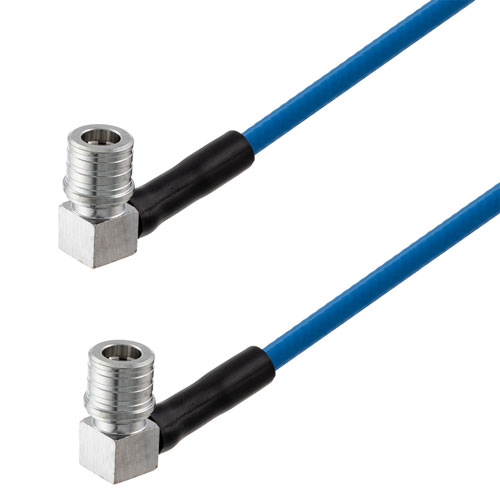 QMA Male Right Angle to QMA Male Right Angle Low PIM Cable Using TFT-5G-402 Coax Using Times Microwave Components FMCA2357