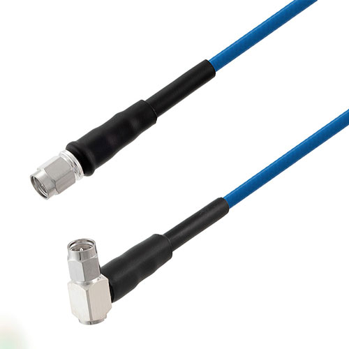 SMA Male to SMA Male Right Angle Low PIM Cable 50 CM Length Using TFT-5G-402 Coax Using Times Microwave Components FMCA2359-50CM