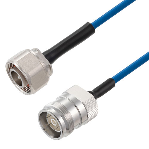 Low PIM 4.1/9.5 Mini DIN Male to 4.3-10 Female Cable TFT-402 Coax in 12 Inch Using Times Microwave Components FMCA2409-12