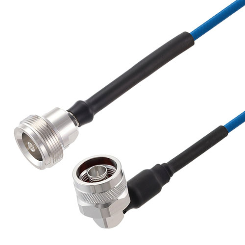 Low PIM 4.1/9.5 Mini DIN Female to RA N Male Cable TFT-402 Coax in 60 Inch Using Times Microwave Components FMCA2421-60
