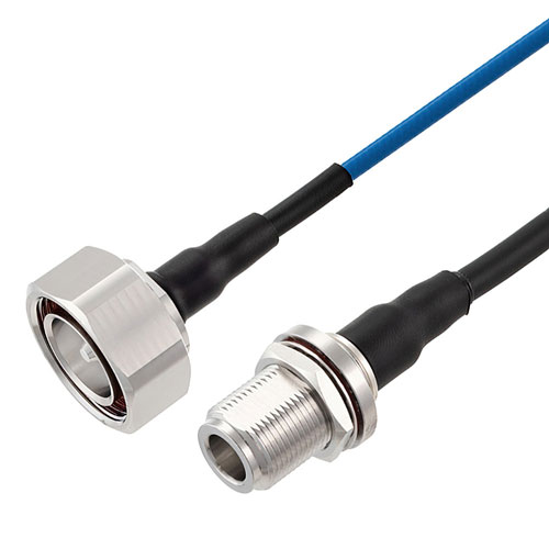 Low PIM 7/16 DIN Male to N Female Bulkhead Cable TFT-402 Coax in 12 Inch Using Times Microwave Components FMCA2453-12