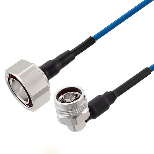 Low PIM 7/16 DIN Male to RA N Male Cable TFT-402 Coax in 48 Inch Using Times Microwave Components FMCA2455-48