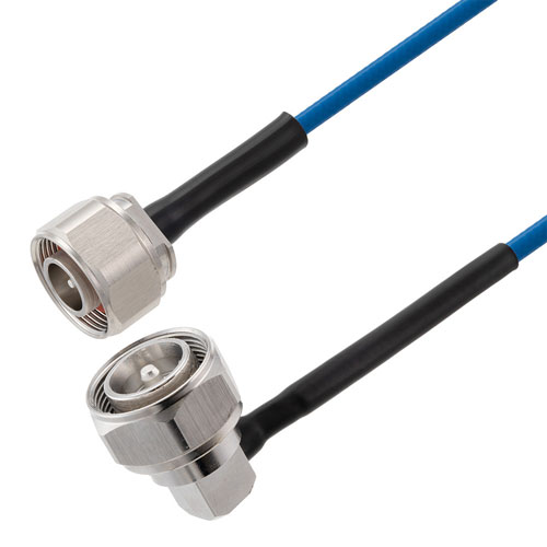 Low PIM 4.1/9.5 Mini DIN Male to RA 4.3-10 Male Cable TFT-5G-402 Coax in 60 Inch Using Times Microwave Components FMCA2466-60