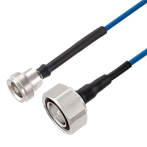Low PIM 4.1/9.5 Mini DIN Female to 7/16 DIN Male Cable TFT-5G-402 Coax in 12 Inch Using Times Microwave Components FMCA2468-12