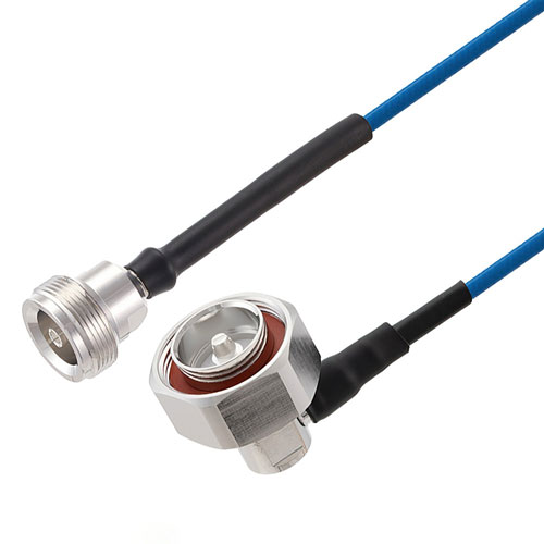 Low PIM 4.1/9.5 Mini DIN Female to RA 7/16 DIN Male Cable TFT-5G-402 Coax in 200 CM Using Times Microwave Components FMCA2469-200CM