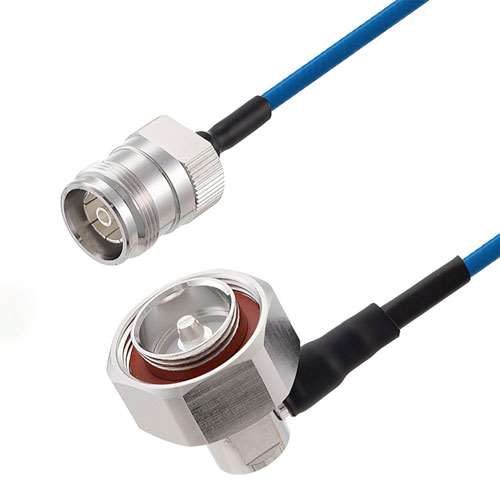 Low PIM 4.3-10 Female to RA 7/16 DIN Male Cable TFT-5G-402 Coax in 12 Inch Using Times Microwave Components FMCA2481-12