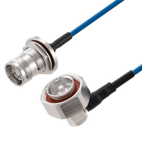 Low PIM 4.3-10 Female Bulkhead to RA 7/16 DIN Male Cable TFT-5G-402 Coax Using Times Microwave Components FMCA2483