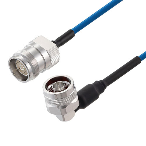 Low PIM 4.3-10 Female to RA N Male Cable TFT-5G-402 Coax in 48 Inch Using Times Microwave Components FMCA2493-48