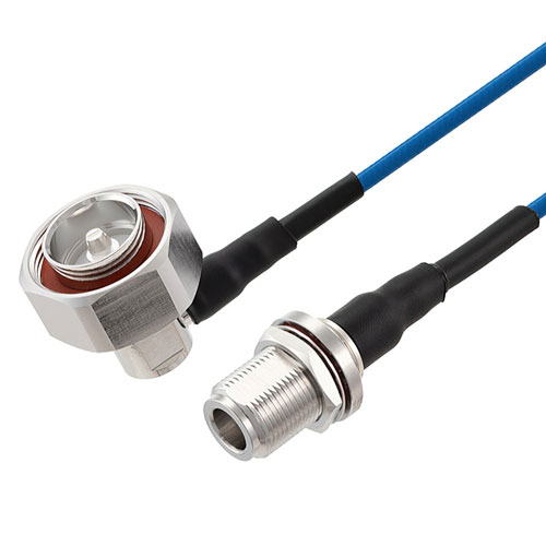 Low PIM RA 7/16 DIN Male to N Female Bulkhead Cable TFT-5G-402 Coax in 100 CM Using Times Microwave Components FMCA2511-100CM