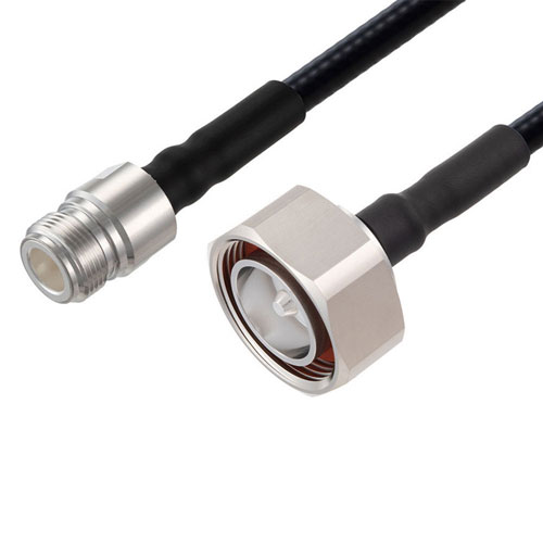Fire Rated Low PIM 7/16 DIN Male to N Female Cable SPF-250 Coax Using Times Microwave Parts FMCA2540-100CM