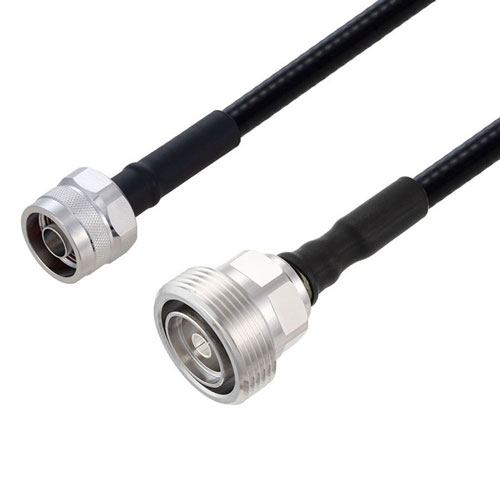 Fire Rated Low PIM 7/16 DIN Female to N Male Cable SPF-250 Coax Using Times Microwave Parts FMCA2545-100CM