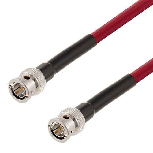 12G SDI 75 Ohm BNC Male to 75 Ohm BNC Male Cable 75 Ohm 4694R-RD Coax in 12 Inch FMCA2601/RD-12