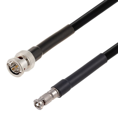 12G SDI 75 Ohm BNC Male to 75 Ohm HD-BNC Male Cable 75 Ohm 4694R-BK Coax in 120 Inch FMCA2602/BK-120