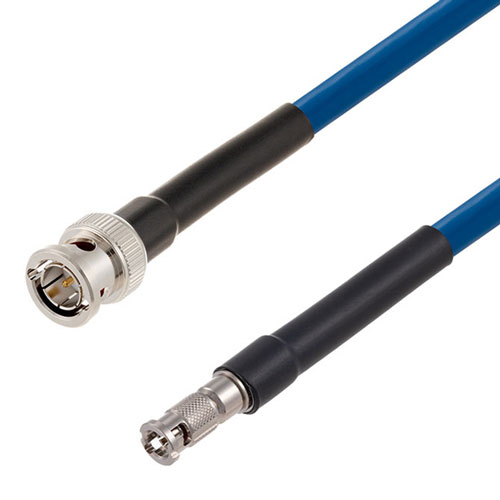 12G SDI 75 Ohm BNC Male to 75 Ohm HD-BNC Male Cable 75 Ohm 4694R-BL Coax in 12 Inch FMCA2602/BL-12