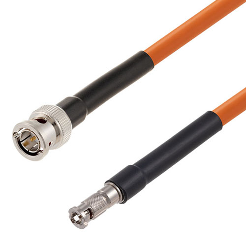 12G SDI 75 Ohm BNC Male to 75 Ohm HD-BNC Male Cable 75 Ohm 4694R-OR Coax in 72 Inch FMCA2602/OR-72