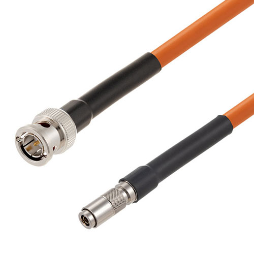 12G SDI 75 Ohm BNC Male to 75 Ohm 1.0/2.3 Male Cable 75 Ohm 4694R-OR Coax in 12 Inch FMCA2603/OR-12