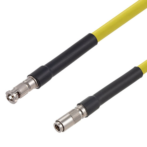 12G SDI 75 Ohm HD-BNC Male to 75 Ohm 1.0/2.3 Male Cable 75 Ohm 4694R-YW Coax in 120 Inch FMCA2605/YW-120