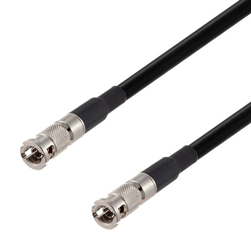 12G SDI 75 Ohm HD-BNC Male to 75 Ohm HD-BNC Male Cable 75 Ohm 4855R-BK Coax in 72 Inch FMCA2607/BK-72