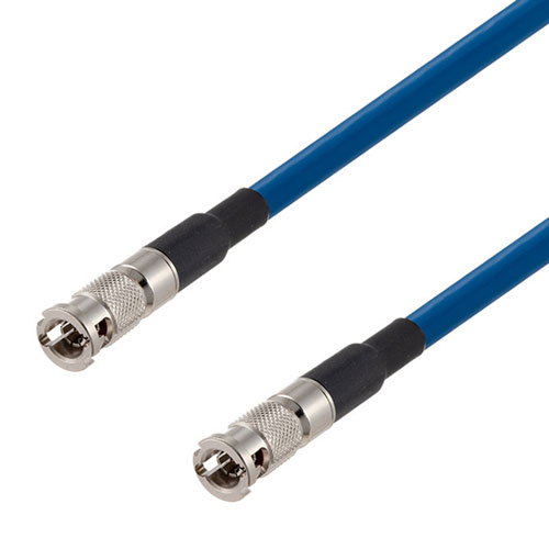 12G SDI 75 Ohm HD-BNC Male to 75 Ohm HD-BNC Male Cable 75 Ohm 4855R-BL Coax in 120 Inch FMCA2607/BL-120