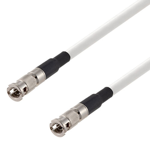 12G SDI 75 Ohm HD-BNC Male to 75 Ohm HD-BNC Male Cable 75 Ohm 4855R-WH Coax in 12 Inch FMCA2607/WH-12