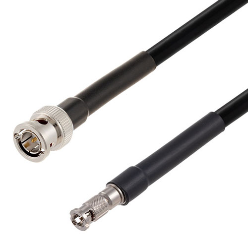 6G SDI 75 Ohm BNC Male to 75 Ohm HD-BNC Male Cable 75 Ohm 1694A-BK Coax in 72 Inch FMCA2674/BK-72