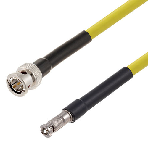 6G SDI 75 Ohm BNC Male to 75 Ohm HD-BNC Male Cable 75 Ohm 1694A-YW Coax in 300 Inch FMCA2674/YW-300