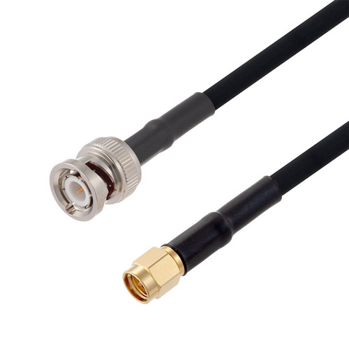 SMA Male to BNC Male Cable in 48 Inch Length Using RG223 Coax FMCA2675-48
