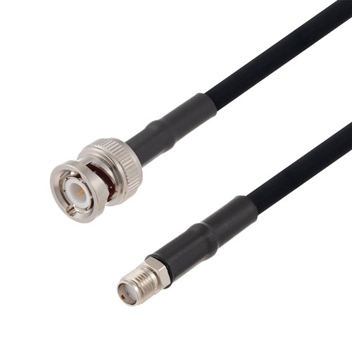 SMA Female to BNC Male Cable in 48 Inch Length Using RG223 Coax FMCA2677-48