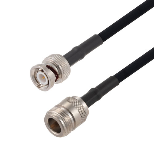 N Female to BNC Male Cable in 50 CM Length Using RG223 Coax FMCA2680-50CM